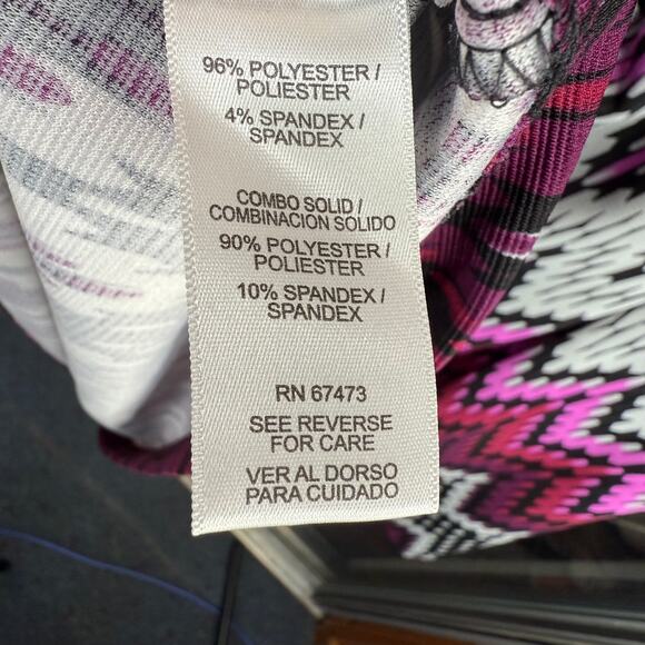 GABBY SKYE 20W Plus Size Chevron Dress Pink Black White Flattering Classic Style - Picture 8 of 9